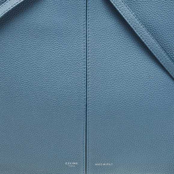 CELINE Blue Leather Small Tri-Fold Tote - Picture 5 of 8